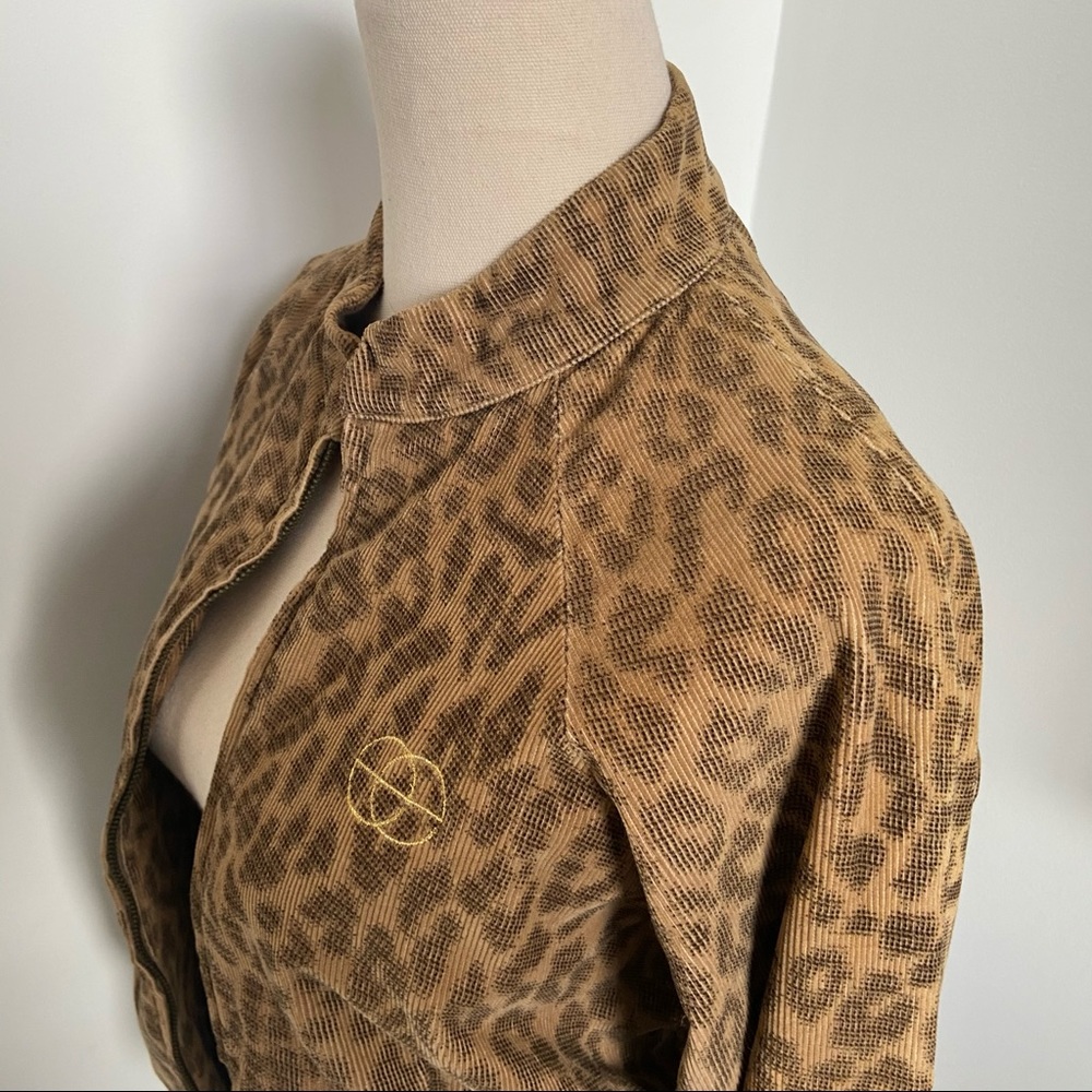 Stussy ladies 12 leopard biker military jacket Y2K - Picture 8 of 12